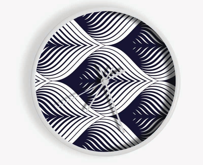 Staggered Leaf Shapes Clock - Wallart-Direct UK