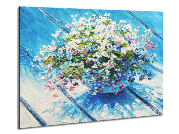 Dainty Flowers In A Vase Metal Print