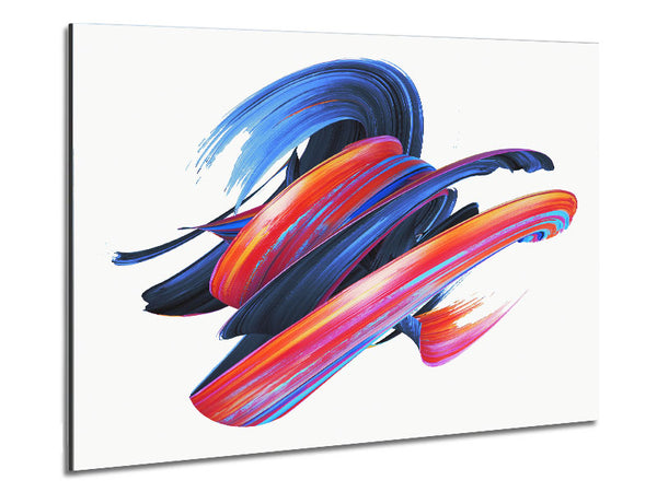Swirl Of Paint On White Metal Print