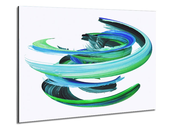 Swirl Of Paint On White Two Metal Print