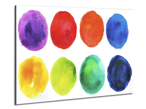 Eight Blobs Of Colour Metal Print