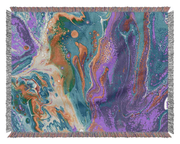 Multicoloured Swirls Of Oil Paint Woven Blanket