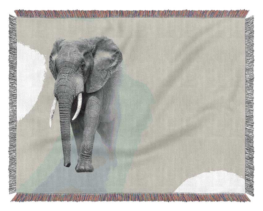 Elephant In The Mist Woven Blanket