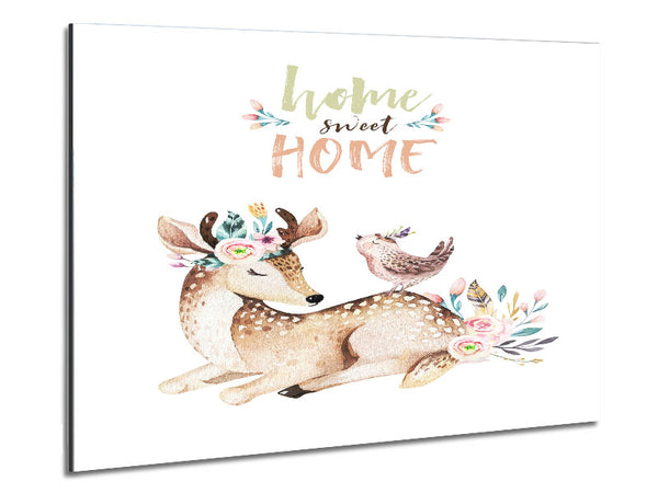 Home Sweet Home Woodland Animals Metal Print