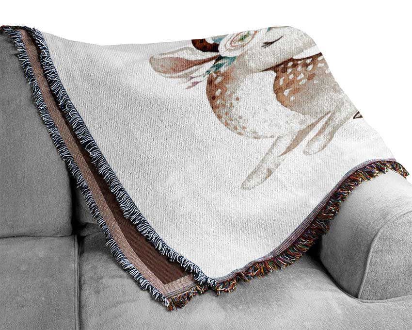 Home Sweet Home Woodland Animals Woven Blanket