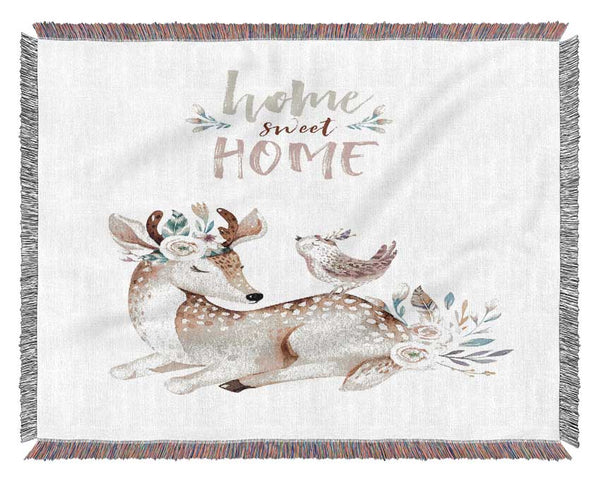 Home Sweet Home Woodland Animals Woven Blanket