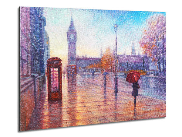 Walking In London Calm Metal Print