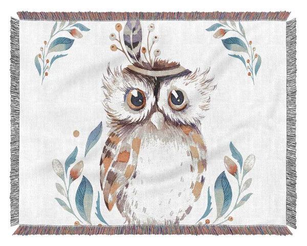 Native Indian Owl Woven Blanket