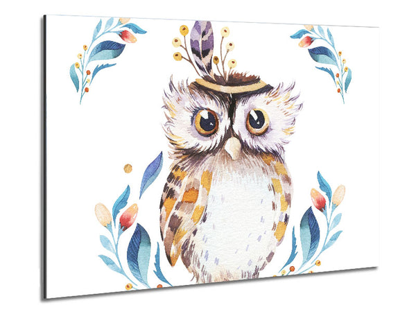 Native Indian Owl Metal Print