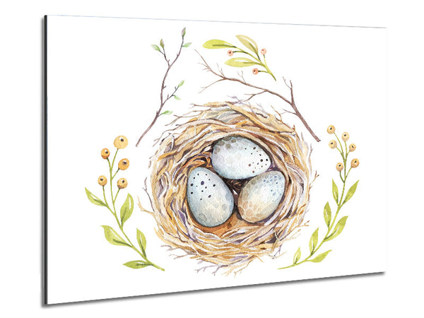 Three Eggs In A Nest Metal Print