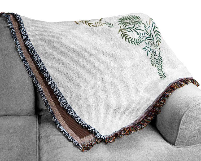 Leafy World Map Woven Blanket