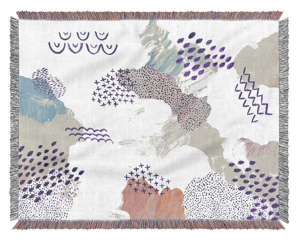 Mid Century Lilac Patterns Woven Blanket