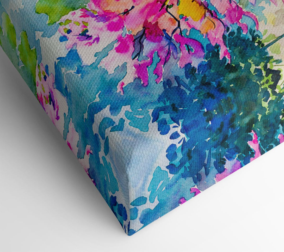  A Canvas Print of Vibrant Trees In Green Forest Canvas Art
