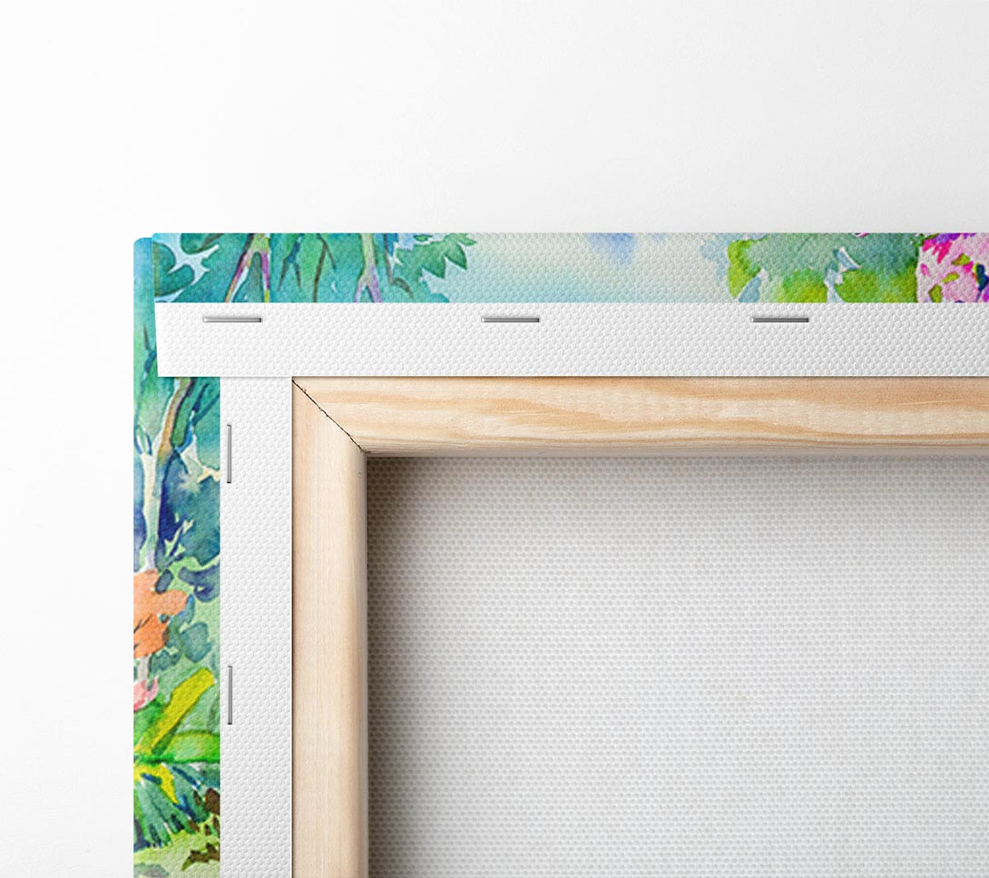  A Canvas Print of Vibrant Trees In Green Forest Canvas Art