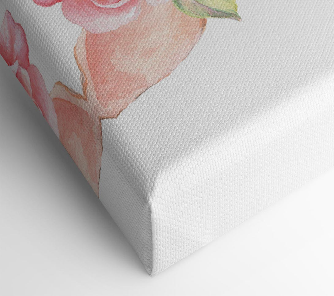  A Canvas Print of Water Colour Floral Deer Canvas Wall Art