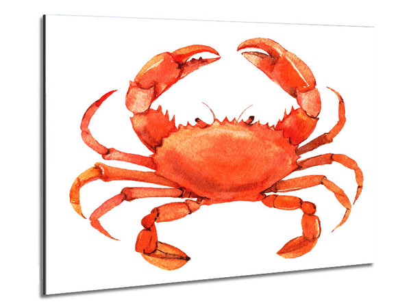 Watercolour Crab Metal Print