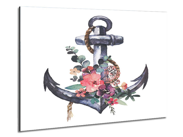 Watercolour Anchor Metal Print