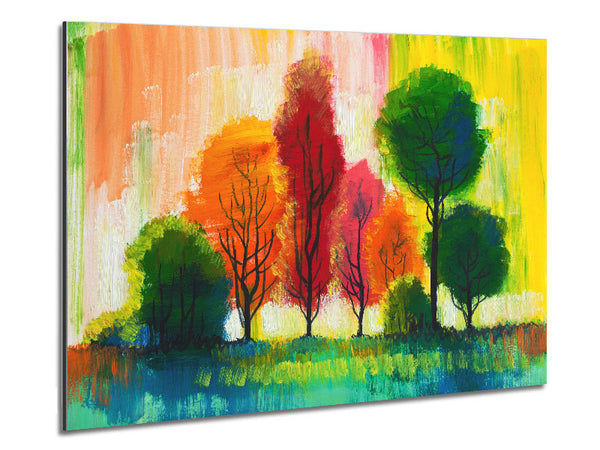 Autumn Vibrant Trees Metal Print