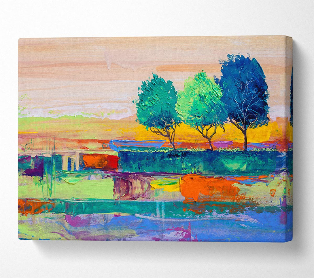  A Canvas Print of Three Trees In The Wind Canvas Wall Art