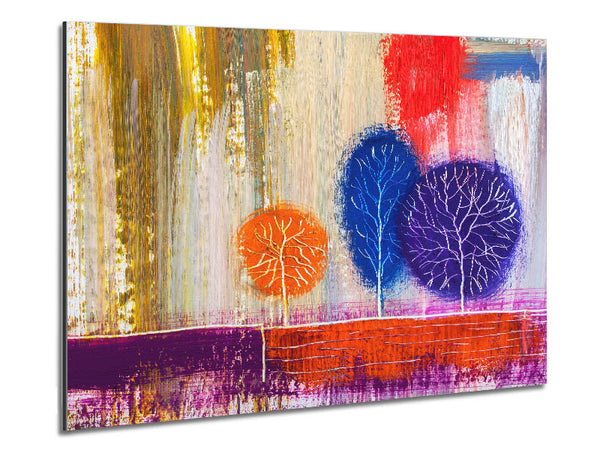 Trees In The Meadow Art Metal Print