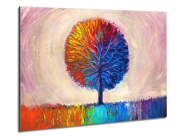Lone Tree Rainbow Metal Print