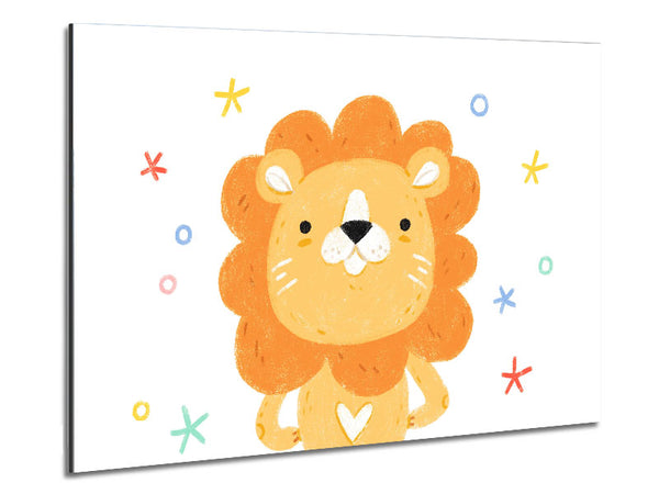 Friendly Lion Colours Metal Print
