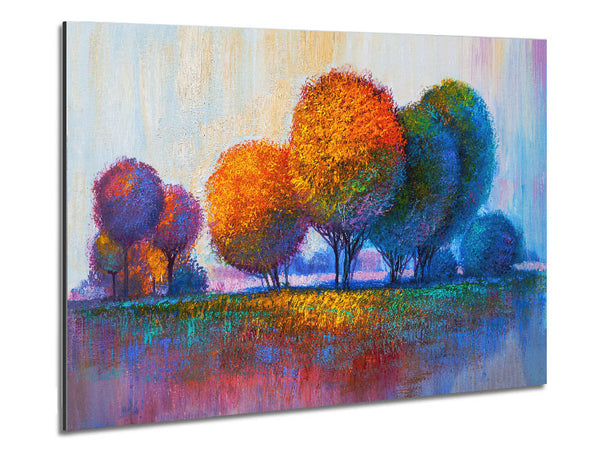 Trees In The Distant Metal Print