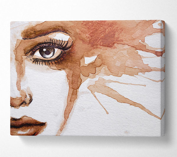 A Canvas Print of Watercolour Sepia Face Canvas Print