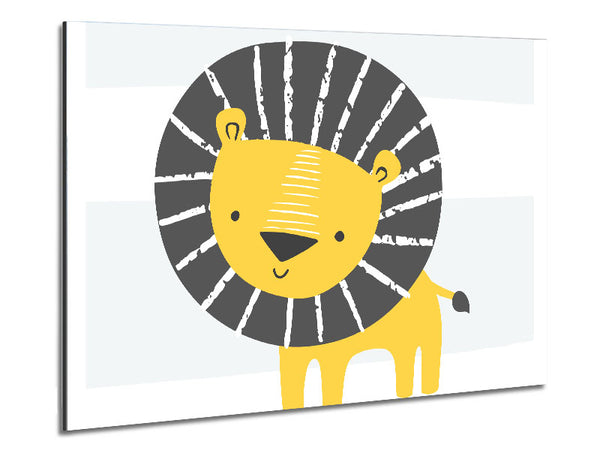 Lion In Stripes Metal Print