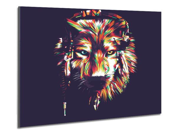 Vibrant Wolf Metal Print