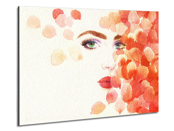 Petals On Face Metal Print