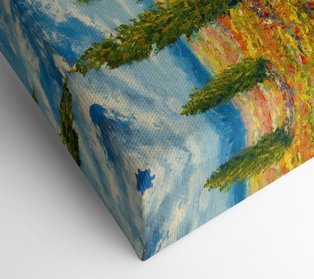  A Canvas Print of Field Of Trees And Flowers Canvas Art