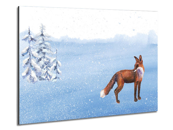 Fox In The Delicate Snow Metal Print