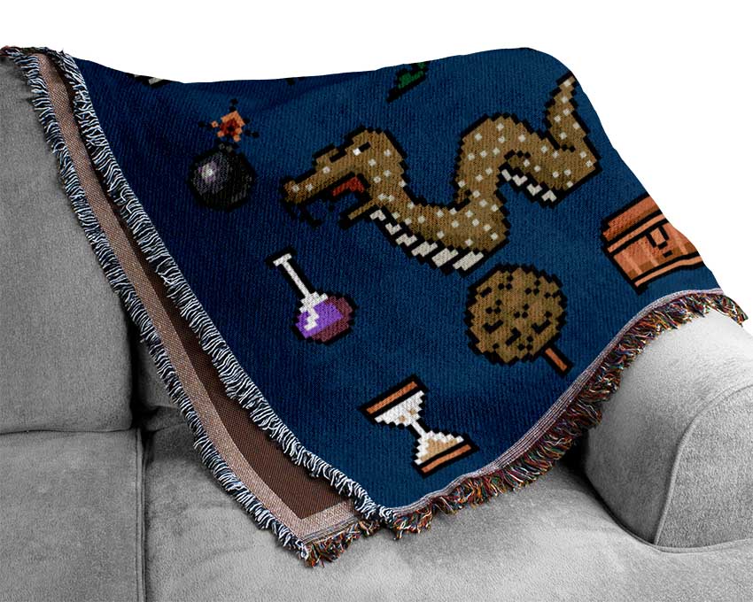 Game Over 8 Bit Woven Blanket