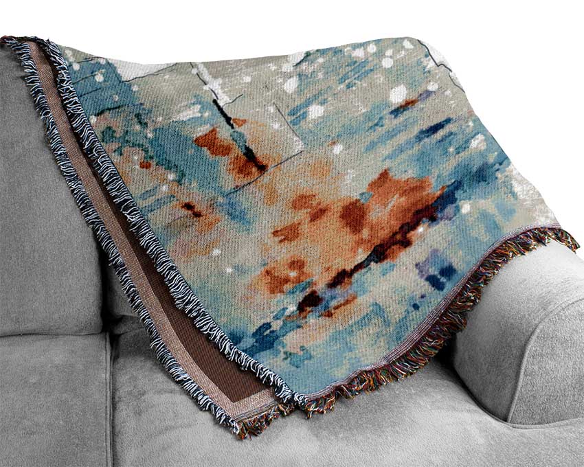 Hazy Streets Of New York Woven Blanket