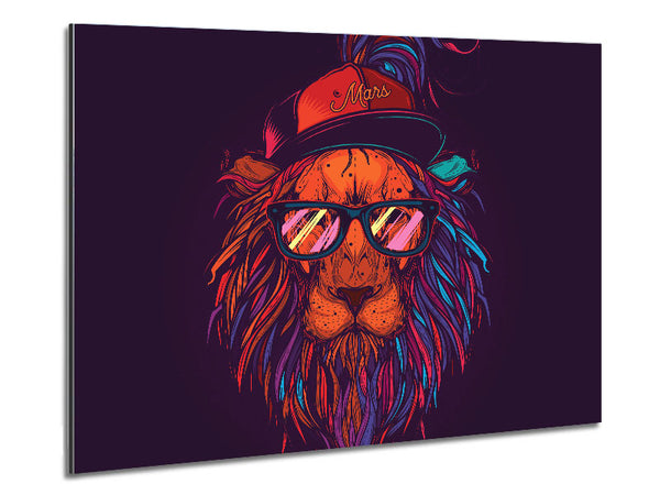 Lion Sunglasses Metal Print
