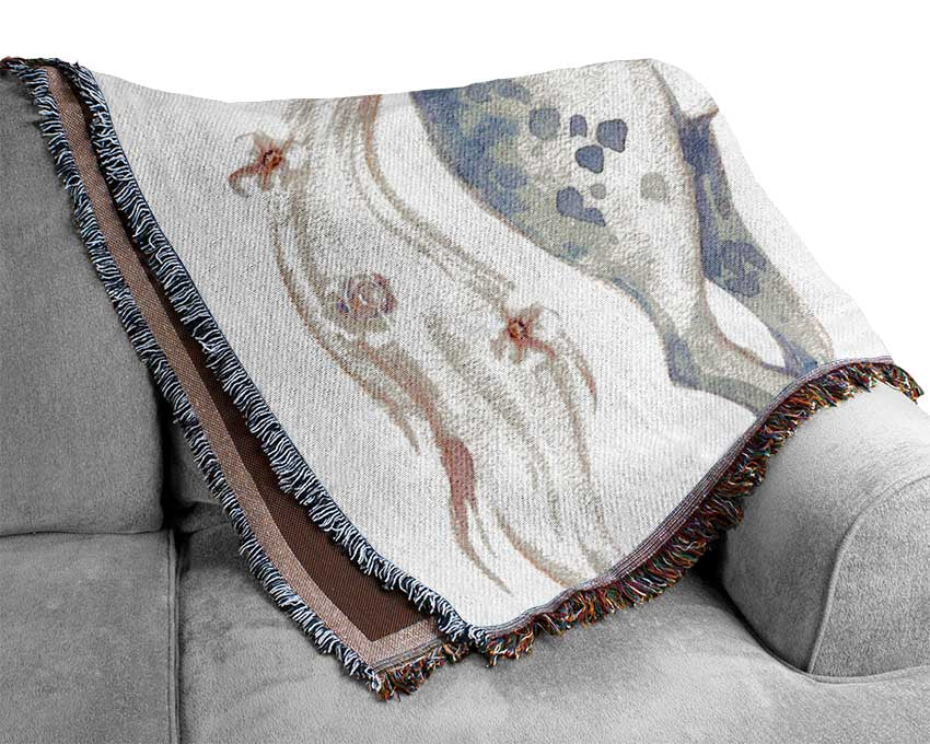 Unicorn Head Flowers Woven Blanket