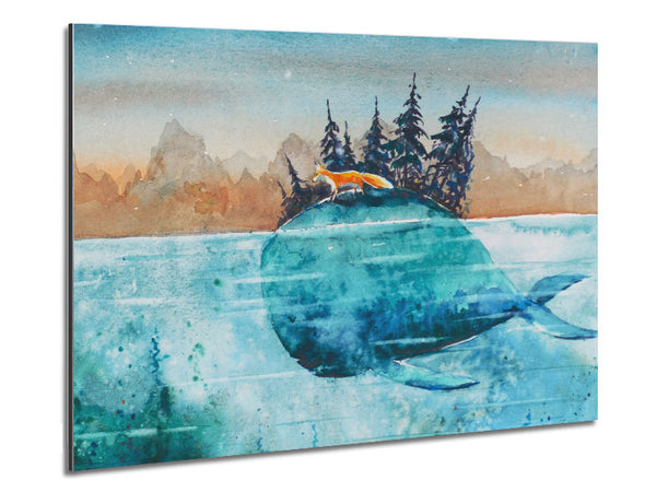 Whale Island Metal Print