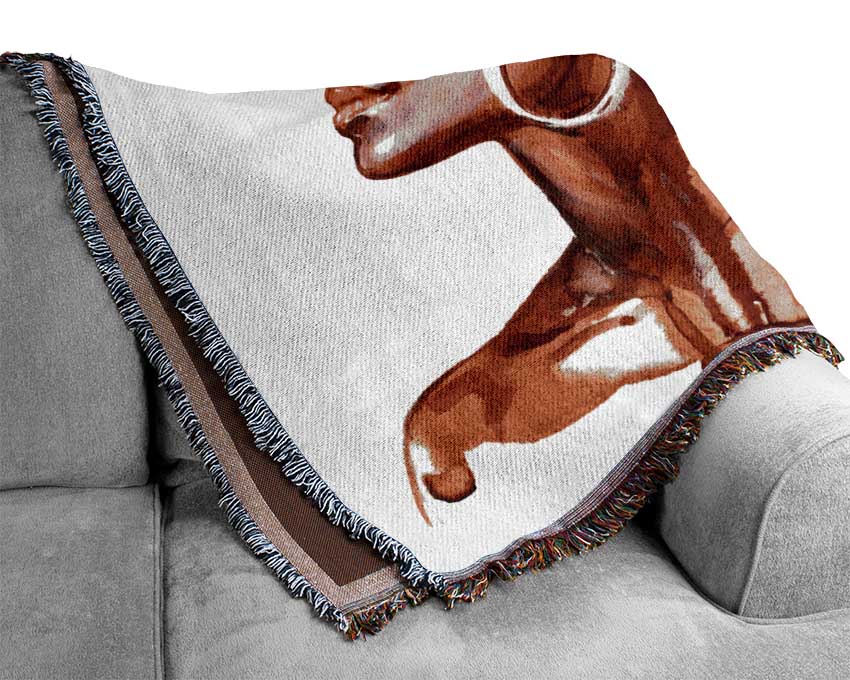 Red Head Scarf Woven Blanket