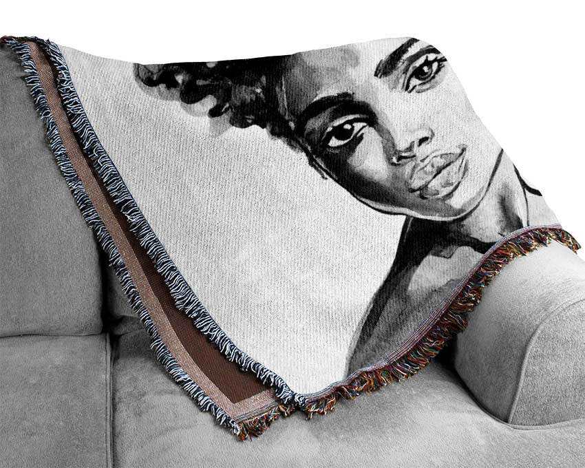 Watercolour Hairstyle Woven Blanket