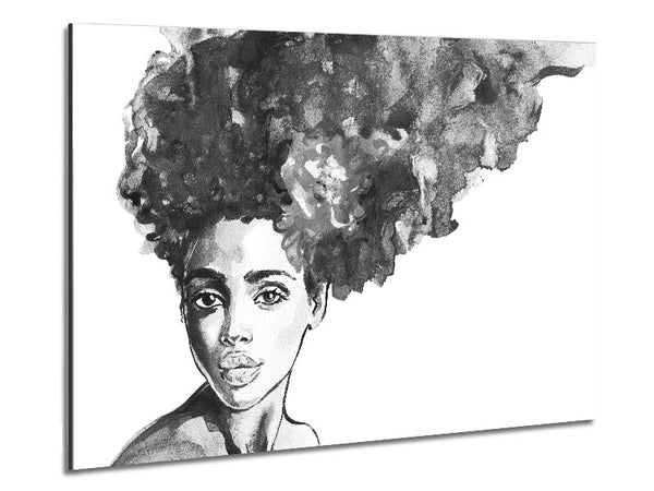 Watercolour Hairstyle Metal Print