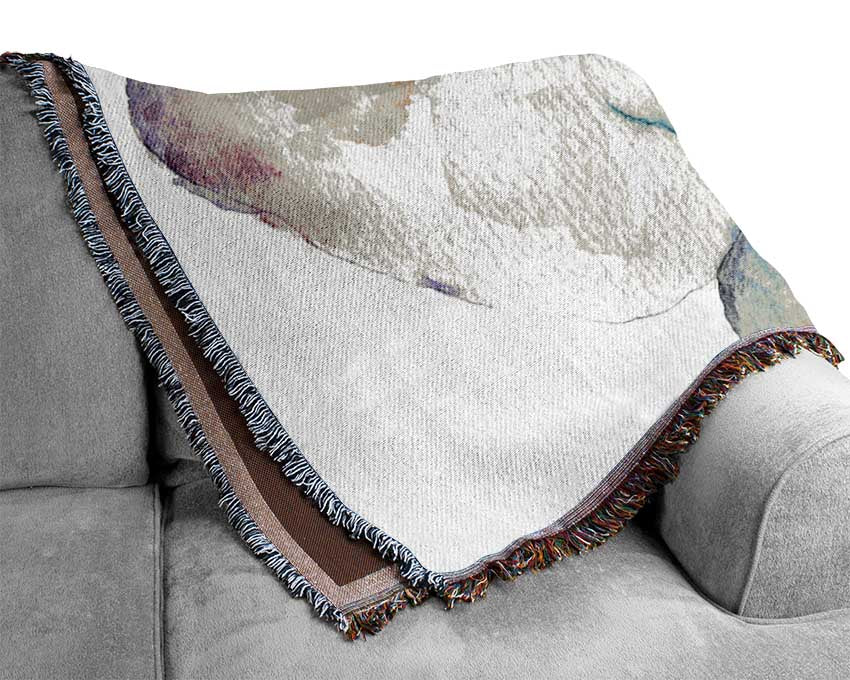 Floral Elephant Woven Blanket