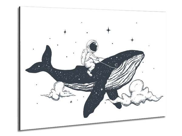 Astronaught On A Whale Metal Print