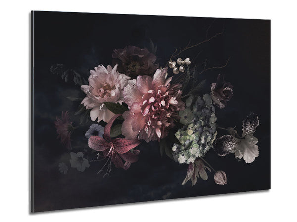Flower Arrangement Darkness Metal Print
