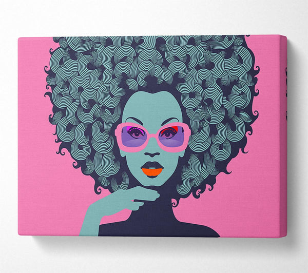  A Canvas Print of Glasses Big Hair Woman Canvas Print