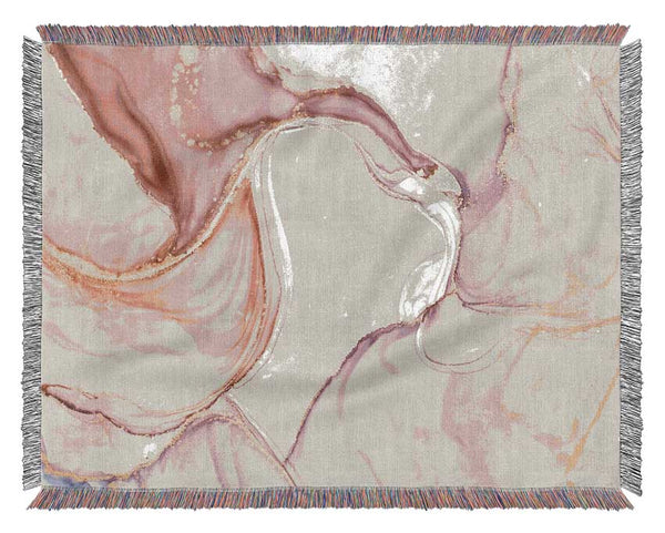 Oil Paint Pink And Gold Woven Blanket