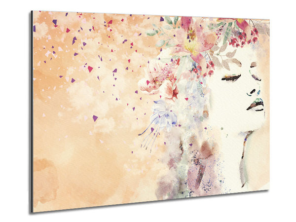 Flowers In Her Hair Metal Print