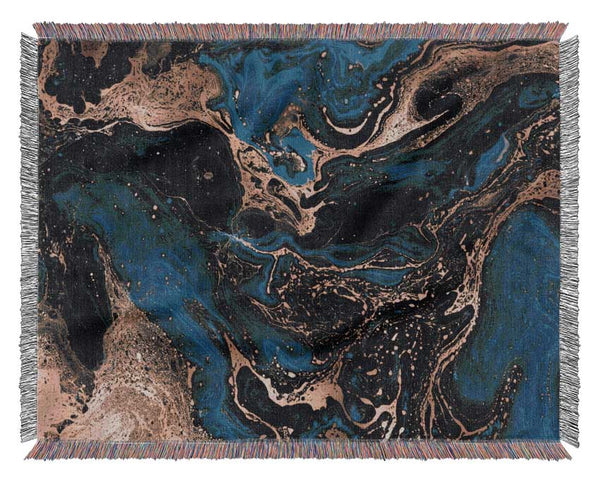 Ocean Oils And Bronze Woven Blanket