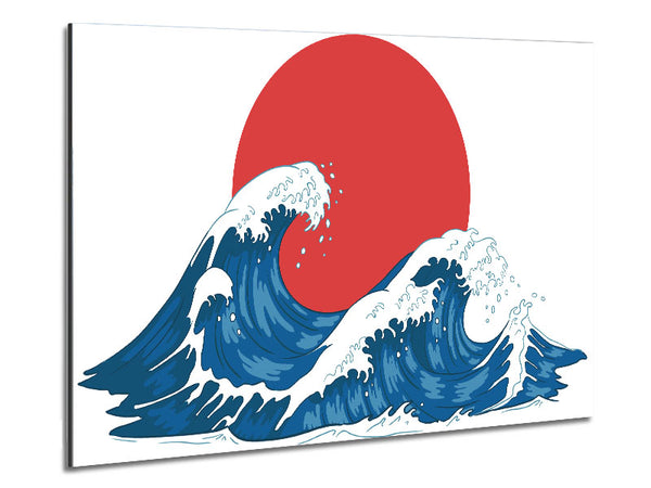 The Waves Under The Sunset Metal Print
