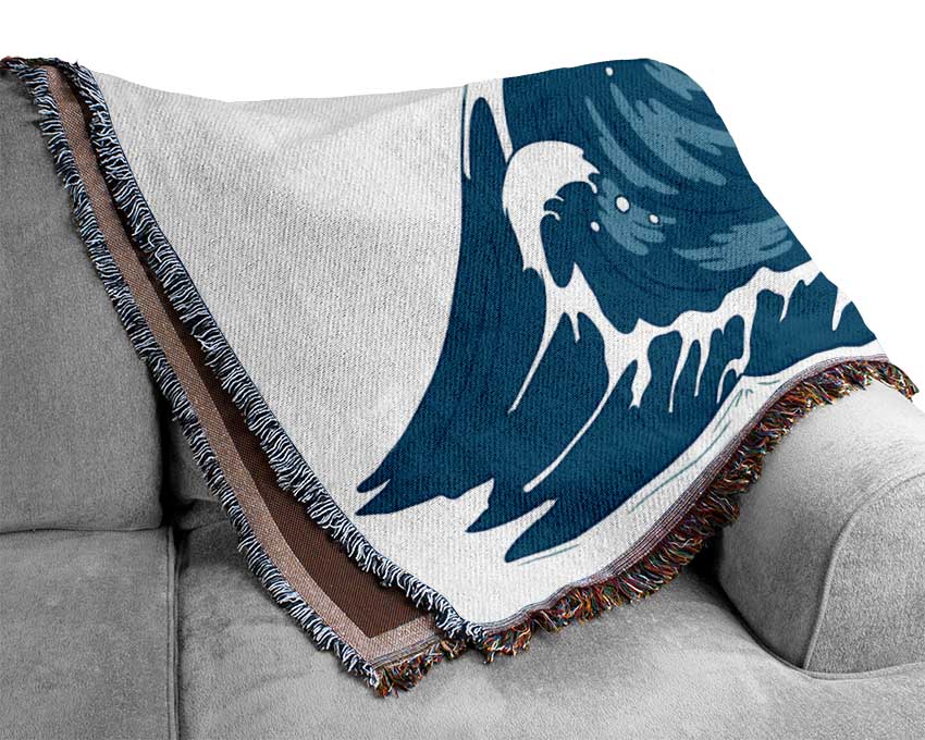 The Waves Under The Sunset Woven Blanket